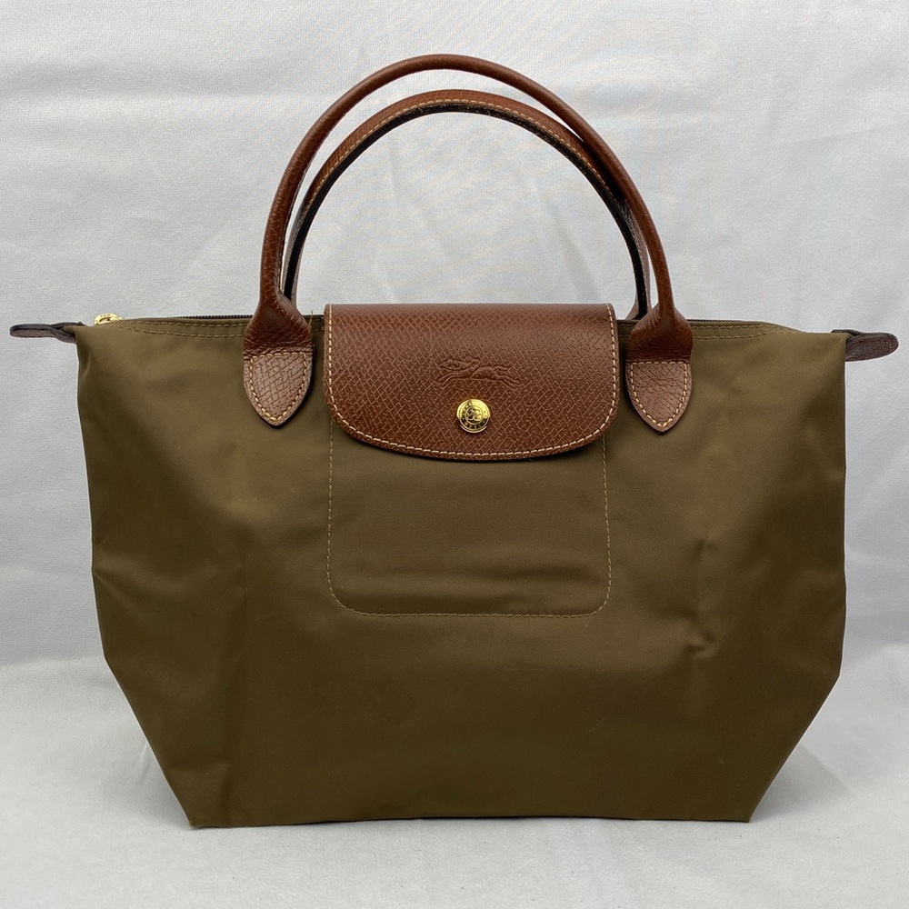 Longchamp Le Pliage Top Handle Small Tote Olive Green